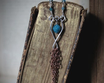 Frolic II. Mixed Metals Apatite Pendant Necklace.