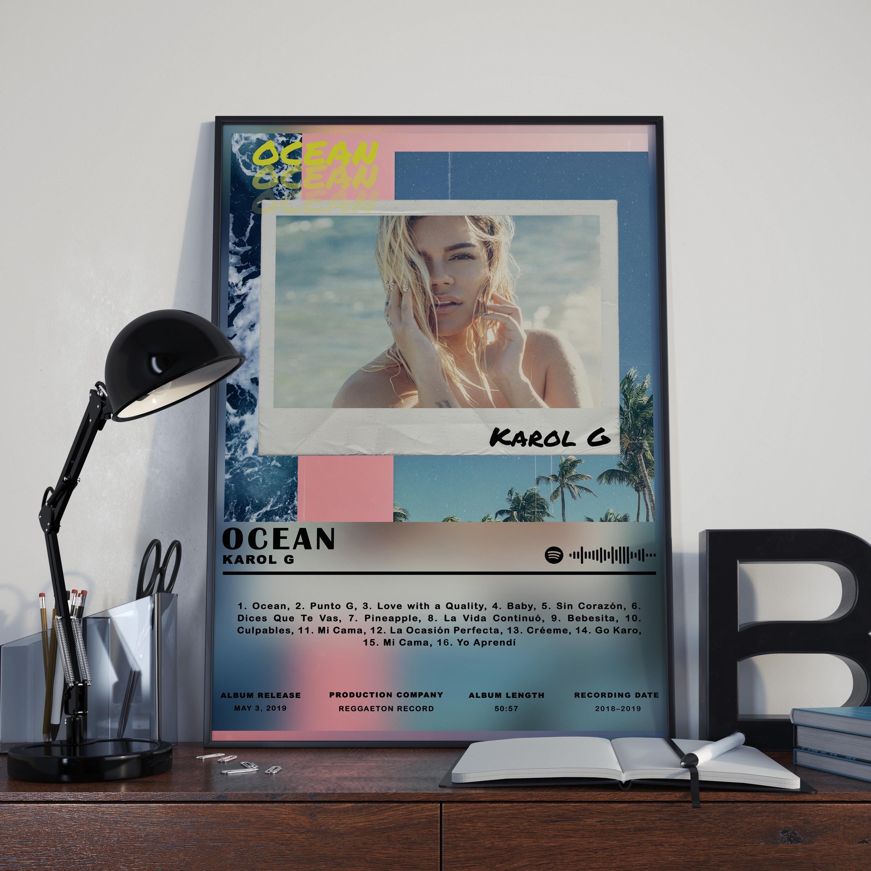 Karol G Poster, Karol G Ocean Album Poster, Karol G Album Poster, Karol ...