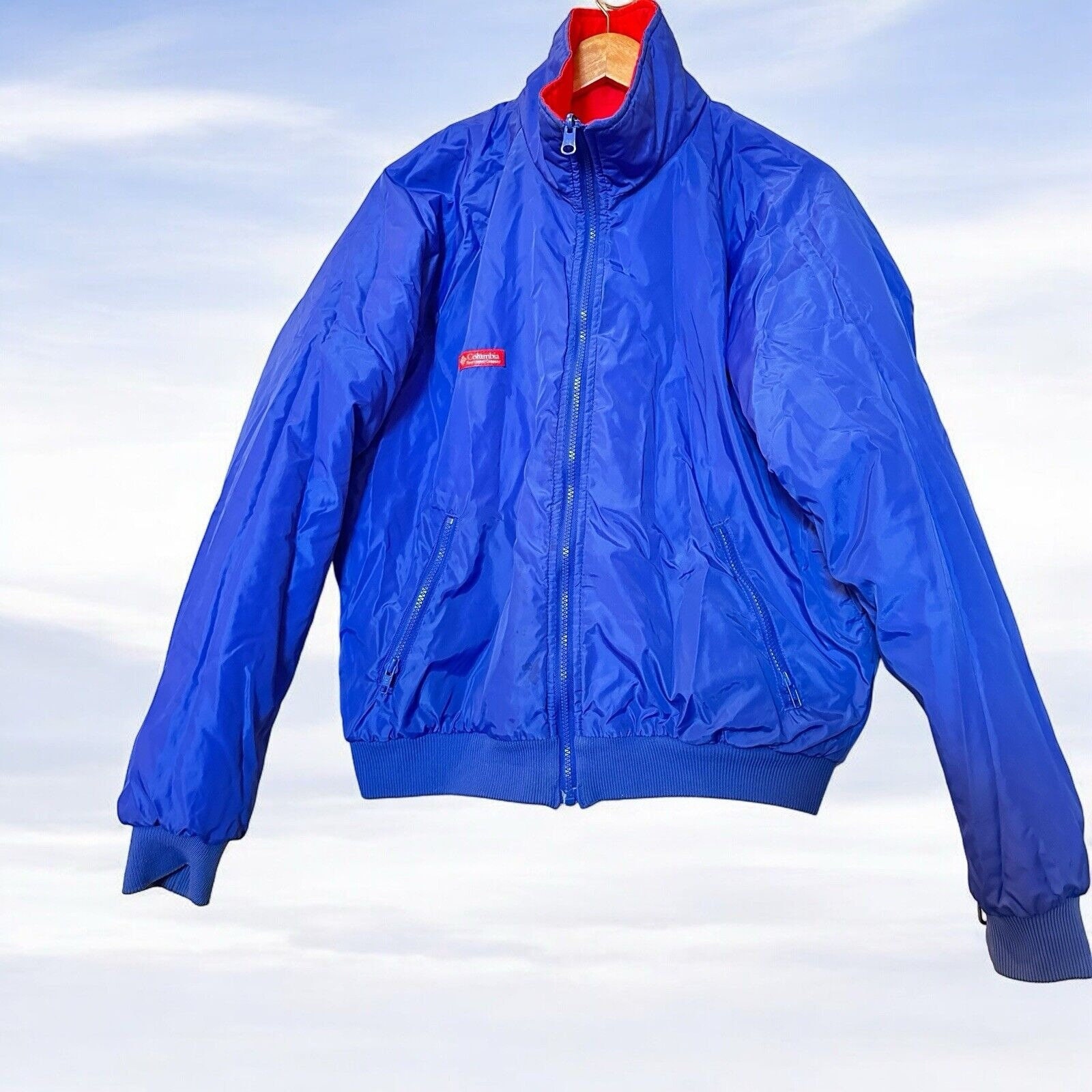 Columbia Jacket Thinsulate Red Purple Reversible Nylon Men