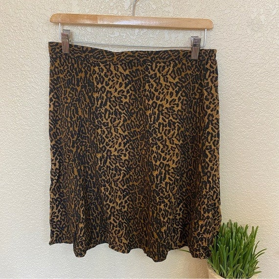 Vintage animal print skirt large cheetah leopard … - image 1