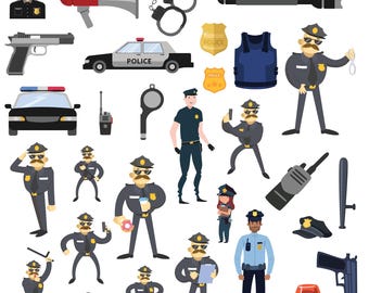 Police Svg Bundle, Police Clipart For Cricut, Police Silhouette, Police Officer Vector, Police Designs, Police Cut Files.