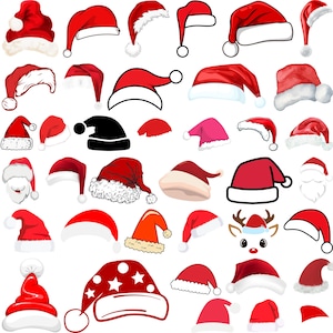 Santa Hat SVG Bundle, Santa Hat Silhouette, Christmas Svg Cut Files, Reindeer Santa Hat svg, Xmas Santa Claus hat svg, Santa Hat Clipart