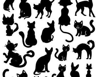 Katze svg Bundle, Katze Clipart, Katzenkopf Vektor, Kitty Aufkleber, Kätzchen Cut Files, Tier Silhouette.