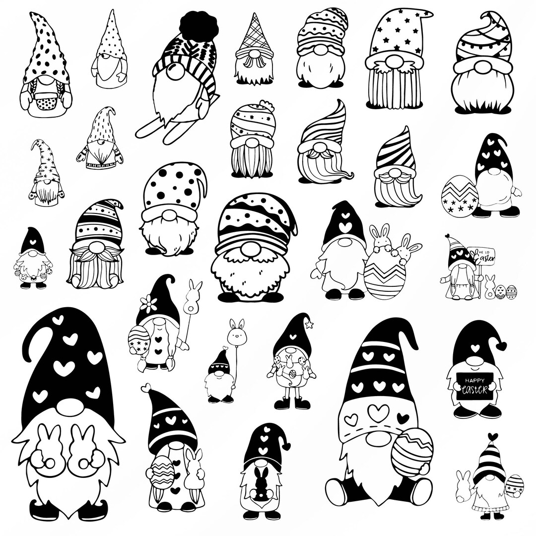 Gnome Svg Bundle, Christmas Gnome Clipart for Cricut, Gnome Silhouette ...