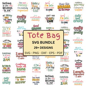 Tote Bag SVG Bundle, Funny Tote Bag Svg, Funny Quotes svg, Tote Bag Png, Tote Bag Sayings, Mom Bag Svg, Market Bag svg, Digital Download