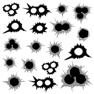 Bullet Hole svg Bundle, Bullet Hole Clipart, Bullet Hole Vector, Bullet Hole Decal, Bullet Hole Cut Files, Bullet Hole Silhouette.