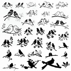 Bird Svg Bundle, Flying Bird Clipart For Cricut, Bird Silhouette, Bird Vector, Cute Bird Svg, Bird Cut Files.