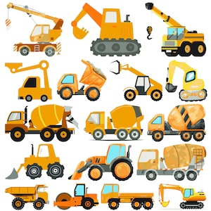 Construction vehicle SVG bundle. Construction Clipart, Trucks Svg Files, Excavator Svg, Dump Truck Svg, Bulldozer, Truck svg, Crane svg,