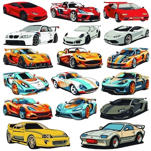Sport Car SVG Bundle, Sportcar Vector, Sports Car Silhouette, Super Car svg, port Cars Svg Files for cricut, Classic Car Vector, Clipart