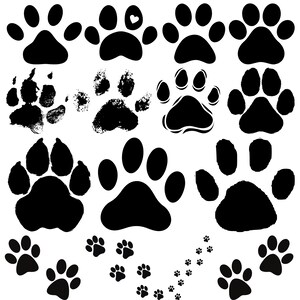 PET FOOTPRINT SVG Bundle, Paw Svg Cut File, Paw Cricut, Paw Print Silhouette, Dog Paw Clipart, Dog Lover Svg, Paw Print Clipart, Paw vector