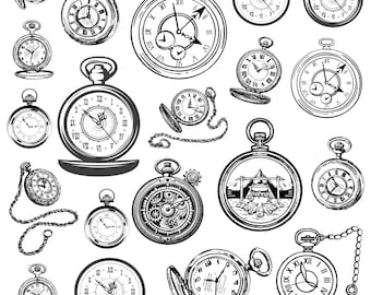 Pocket Watch svg Bundle, Vintage Pocket Watch Clipart, Pocket Watch Vector, Watch Decal, Pocket Watch Cut Files, Pocket Watch Silhouette.