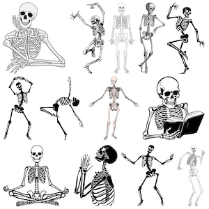Skeleton Svg Bundle, Skeleton Cut Files For Cricut, Skeleton Clipart, Dancing skeleton svg, skeleton svg, skull svg, Halloween Svg,