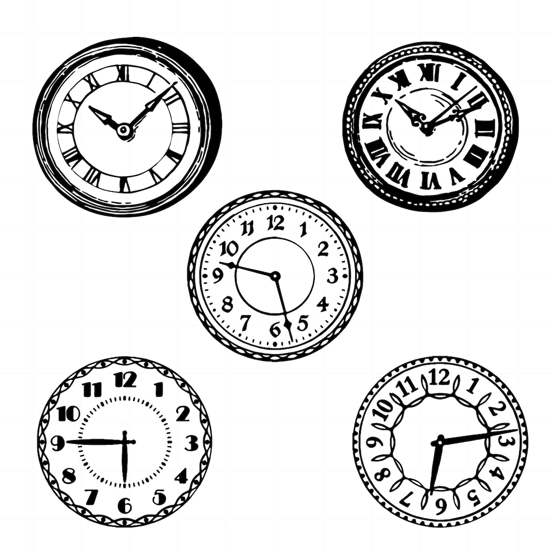 Pacote de mostrador de relógio Svg, clipart de mostrador de relógio ...