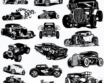 Hot Rod Vector File Piper Hot Rod Svg Bundle, Hot Rod Clipart, Classic Car Vector, Vintage Car ...