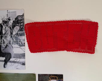 Tapisserie au crochet en filet de Butch *FAIT SUR COMMANDE*