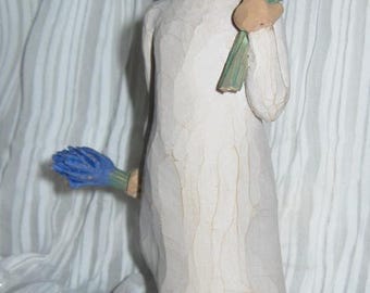 Willow Tree Figure - Girl Holding Lavender Flowers - Lavender Grace - Collectible Willow Tree