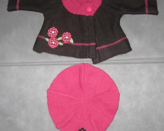 Original American Girl Doll Sweater and Beret Hat - Perfect Condition - For 18" Doll