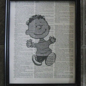 Peanuts Franklin on Vintage Dictionary Book Page Print - 8&quot; x 10&quot;