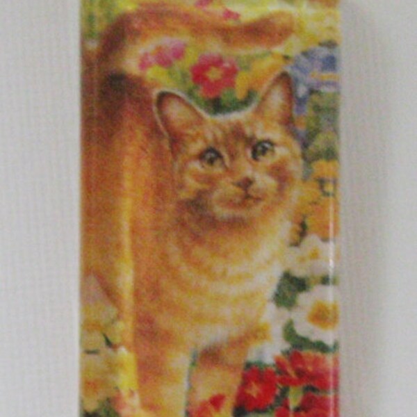Orange Cat Glass Pendant - Lesley Anne Ivory Art