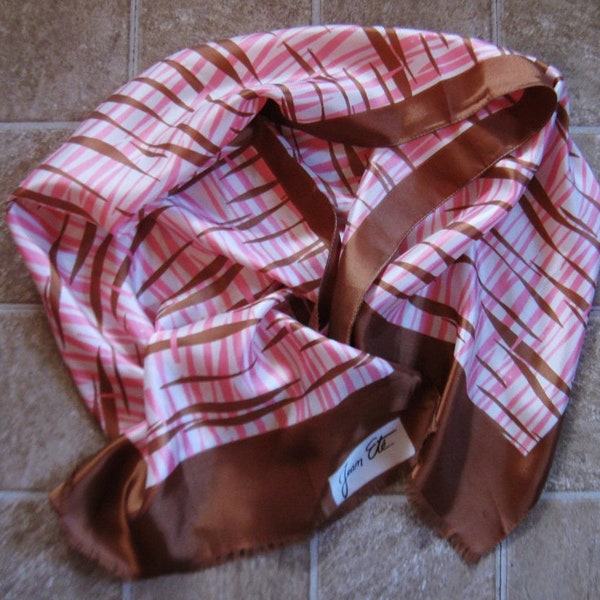 Jean Ete Brown White Pink Large Scarf - Made in Italy