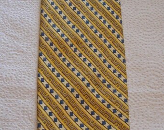 Vintage Yves Saint Laurent Silk Yellow and Gold Men's Necktie