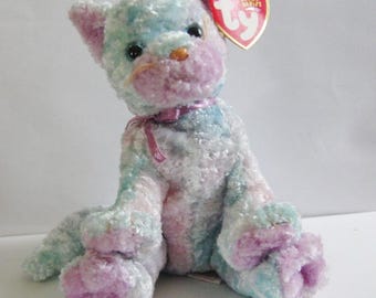 Ty Beanie Baby -Jaz -Pink and Blue Cat Kitten - Original Tag - 2003- Collectible Beanie - Cat Plush