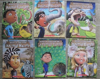 Six Scholastic Books - Animal Nose, Animal Teeth, Animal Tongue, Animal Ears, Animal Hair, Animal Tail - Six Children's Books