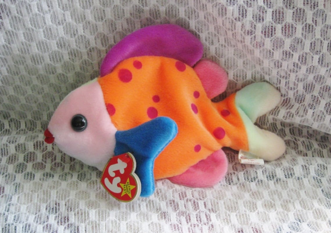 Ty Beanie Baby Lips Colorful Fish With Original Etsy