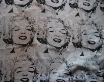 Marilyn Monroe Viscose Scarf - 44" x 56" - Very Large - Black and White - Sheer Silk Like