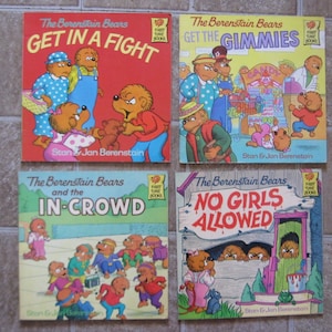 Four Berenstain Bears Books - Get in a Fight, Get the Gimmies, No Girls Allowed, The In-Crowd - Stan & Jan Berenstain