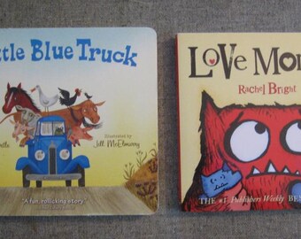 Love Monster and Little Blue Truck - Two Children's Board Books - Perfect Condition