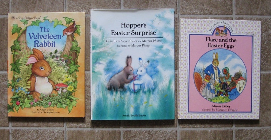 Three Easter Hardcover Books the Velveteen Rabbit, Hare and the Easter