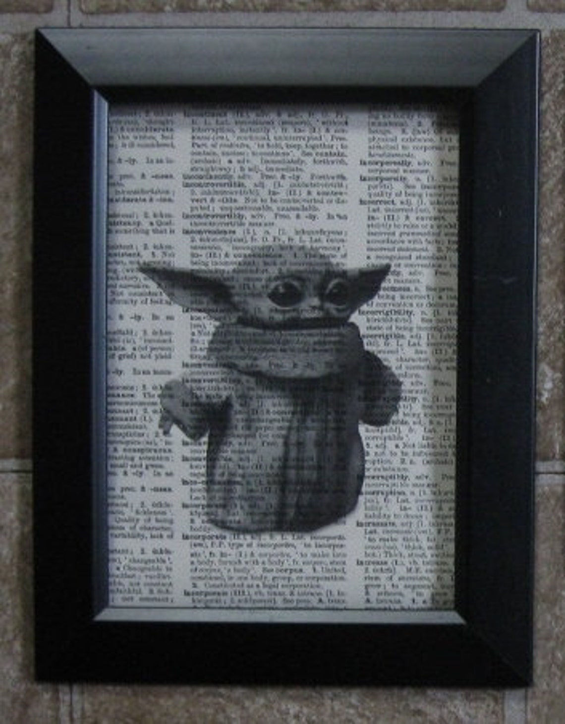 Baby Yoda sur vintage Dictionary Book Page Print 5 x 7 Etsy