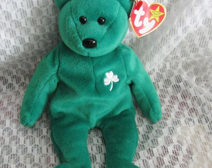 Ty Beanie Baby Green Bear Erin With Original Tag 1997 - Etsy