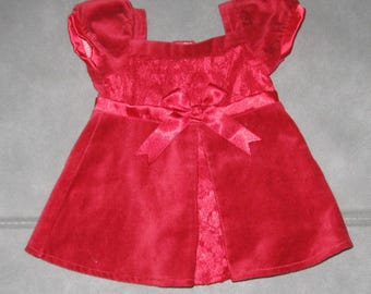 Original American Girl Doll Red Velvet Dress - Perfect Condition - For 18" Doll - Nice holiday dress for a doll
