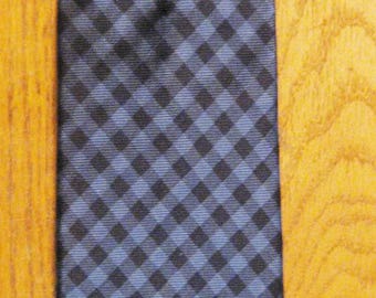 Men's Brooks Brothers 100% Silk Necktie - Made in USA - Dark Blue and Black Geometric Design