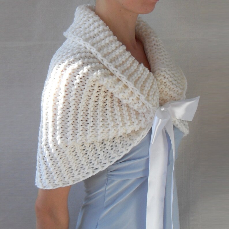 Hand Knit Bridal Wrap Shrug Wedding Shawl CapletBolero Etsy