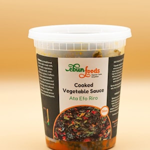 Efo Riro – Nigerian Spinach Stew | Cooked Vegetable Sauce | Ata Efo Riro | Yoruba-Style Dish | 32oz | Ebun Foods