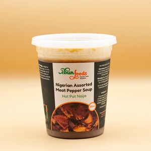 Naija Pepper Soup | Nigerian Assorted Meat Pepper Broth | Spicy Healing Soup | Goat/Chicken/Fish | 32oz | Ebun Foods