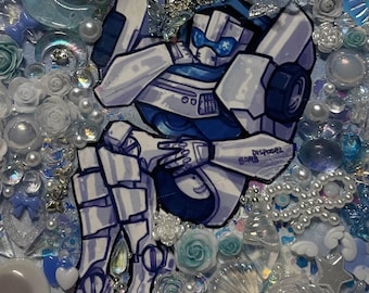 Bedazzled Transformer Art with Sticker Backing, Optimus Prime, Arcee, Rodimus Prime, Tailgate