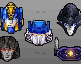 Transformers One: retratos de Decepticons y Autobots, pegatinas recortadas a mano, Sentinel Prime, Airachnid