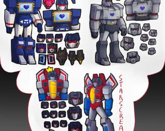 Handcut Transformers Stickers: Decepticon Autobot