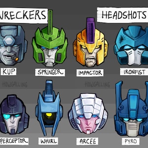 Transformatoren Mähdrescher IDW Wreckers Kopfschüsse, Kup, Arcee, Springer