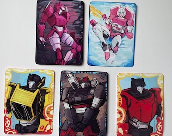 Transformers IDW, tarjetas fotográficas con bocetos pin-up, + impresión, Sunstreaker, Sideswipe, Bluestreak, Arcee, Elita-One