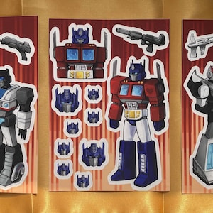Feuilles d'autocollants Autobot Decepticon Command + Feuille d'autocollants Dinobot
