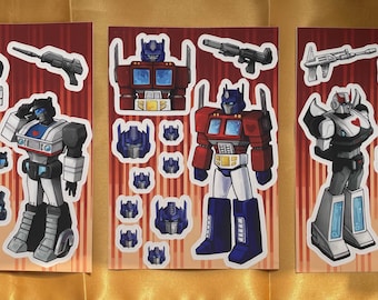 Autobot Decepticon Command Sticker Sheets + Dinobot Sticker Sheet