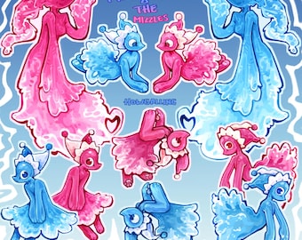 Pegatinas de la señorita Mizzle y las Mizzles de Deltarune