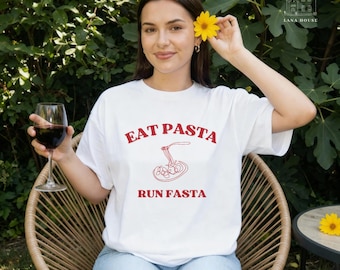 Koszulka Eat Pasta Run Fasta Comfort Colors: Zabawny prezent dla smakosza