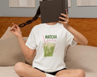 Matcha Girlie T-Shirt | Cute Iced Matcha Aesthetic, Matcha Lovers Club Tee, Trendy Green Tea, Comfort Colors®