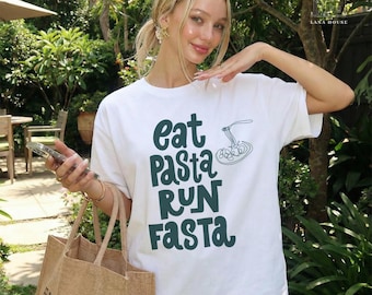 Koszulka Eat Pasta Run Fasta Comfort Colors: Zabawny prezent dla smakosza